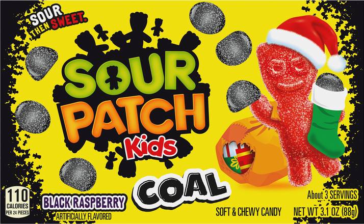 Sour Patch Kids Coal Black Raspberry Soft & Chewy Candy (3.1 oz)