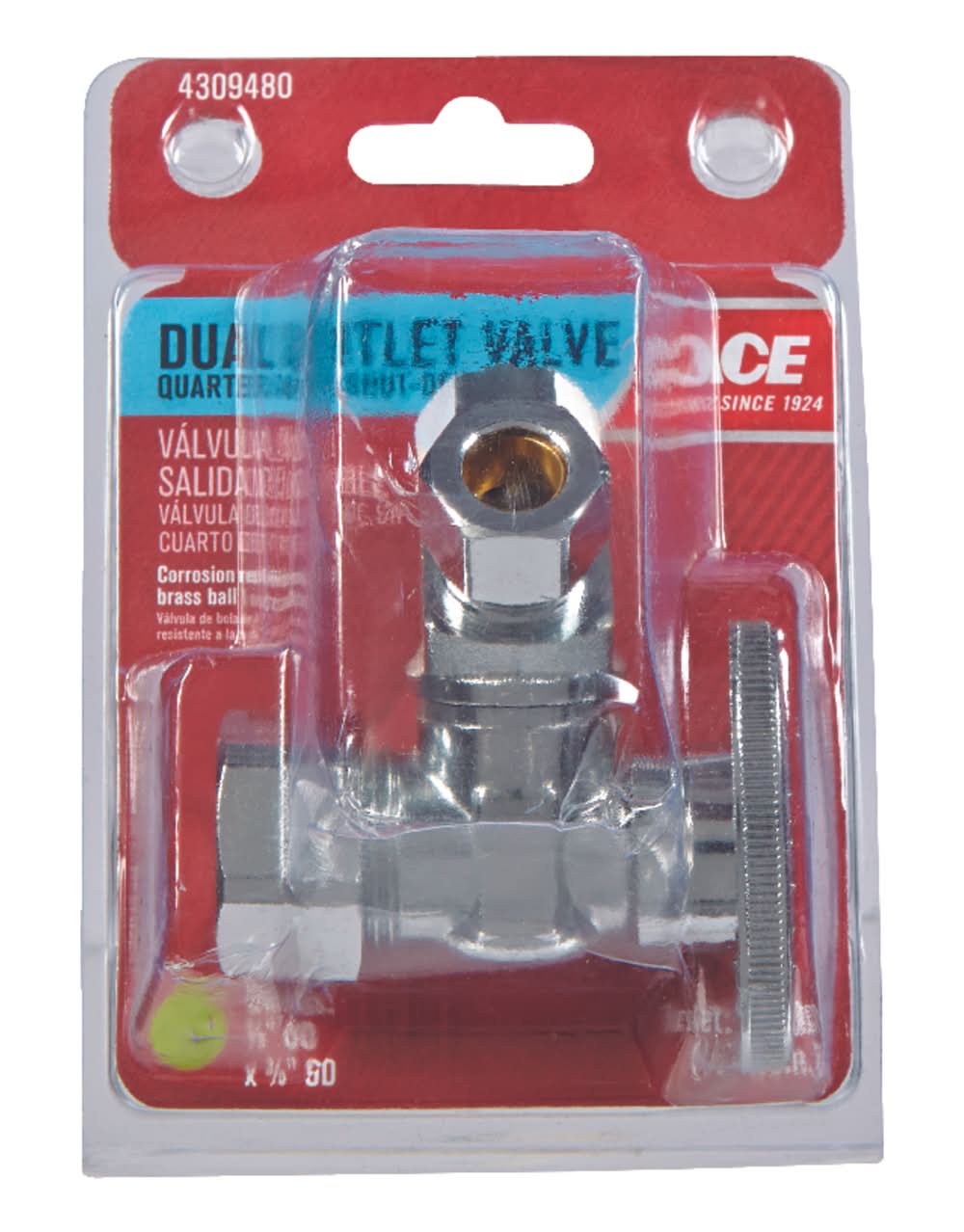 ACE 5/8 In. Compression X 3/8 In. Compression Brass Dual Shut-Off Valve