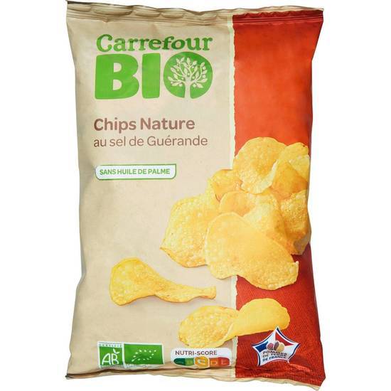 Carrefour Bio - Chips bio nature au guérande, sel (125g)