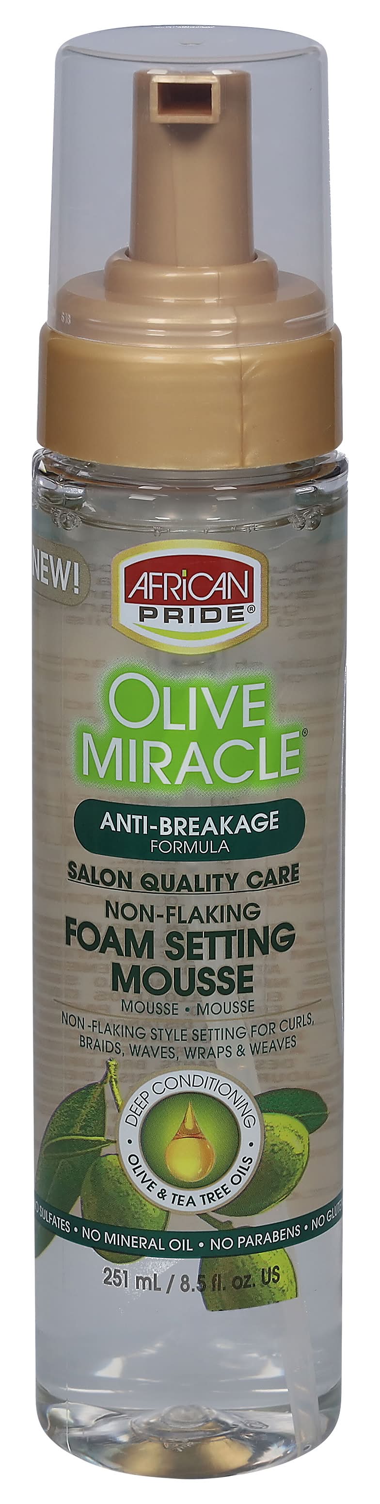 African Pride Olive Miracle Anti-Breakage Foam Setting Mousse (8.5 fl oz)