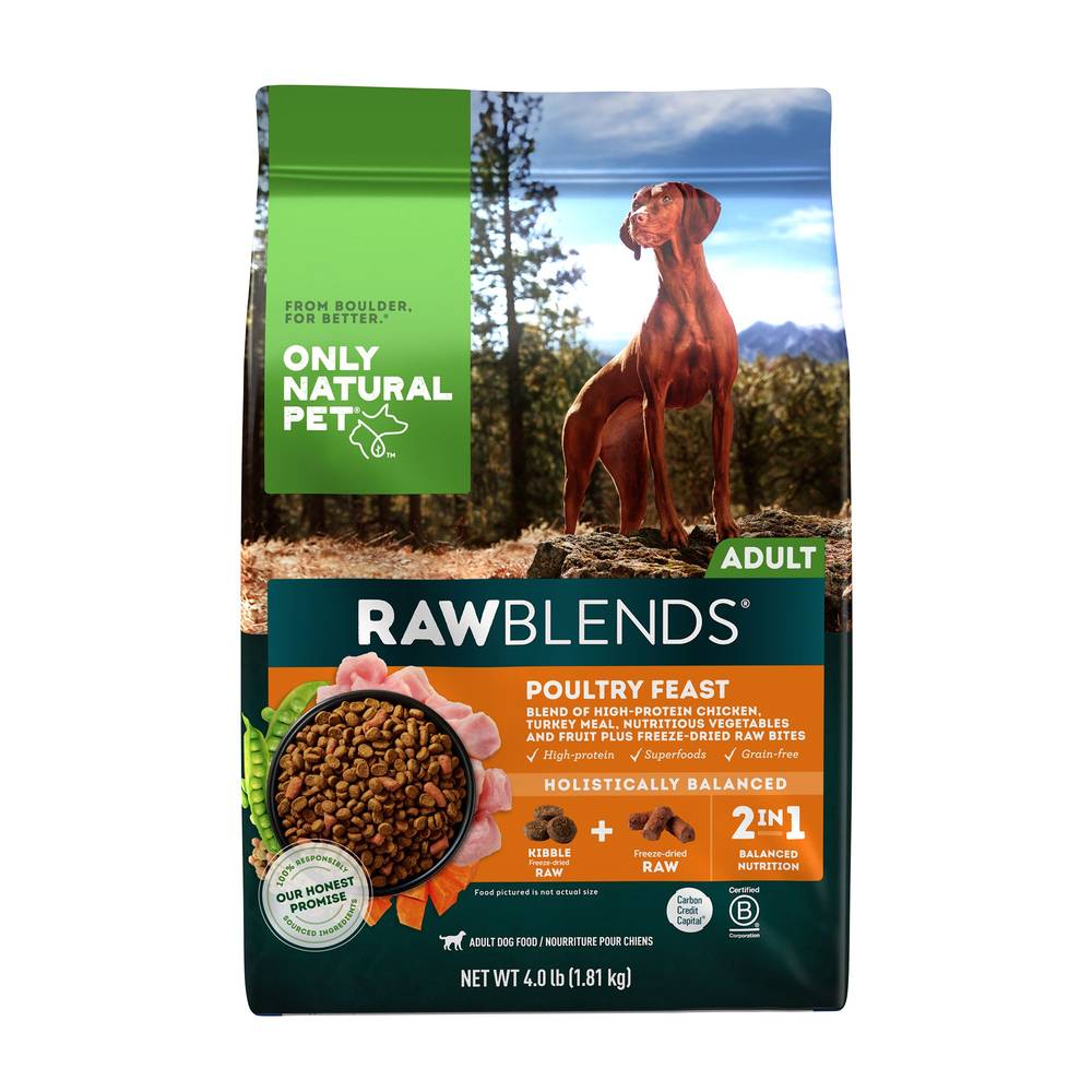 Only Natural Pet Rawblends Adult Dog Food, Poultry Feast, None (4 lbs)