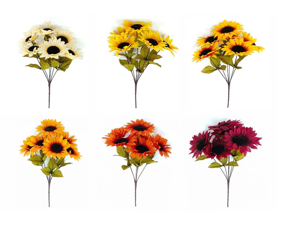 Floral Garden 6-Stem Assorted Sunflower Bushes, 13.5 in.