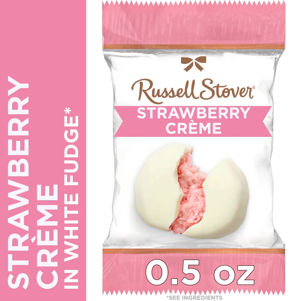 Russell Stover White Fudge Candy, Strawberry Creme (0.5 oz)