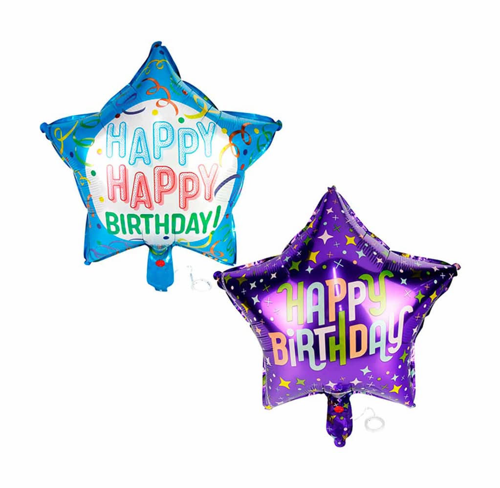 Happy Birthday Star Balloon Assorted