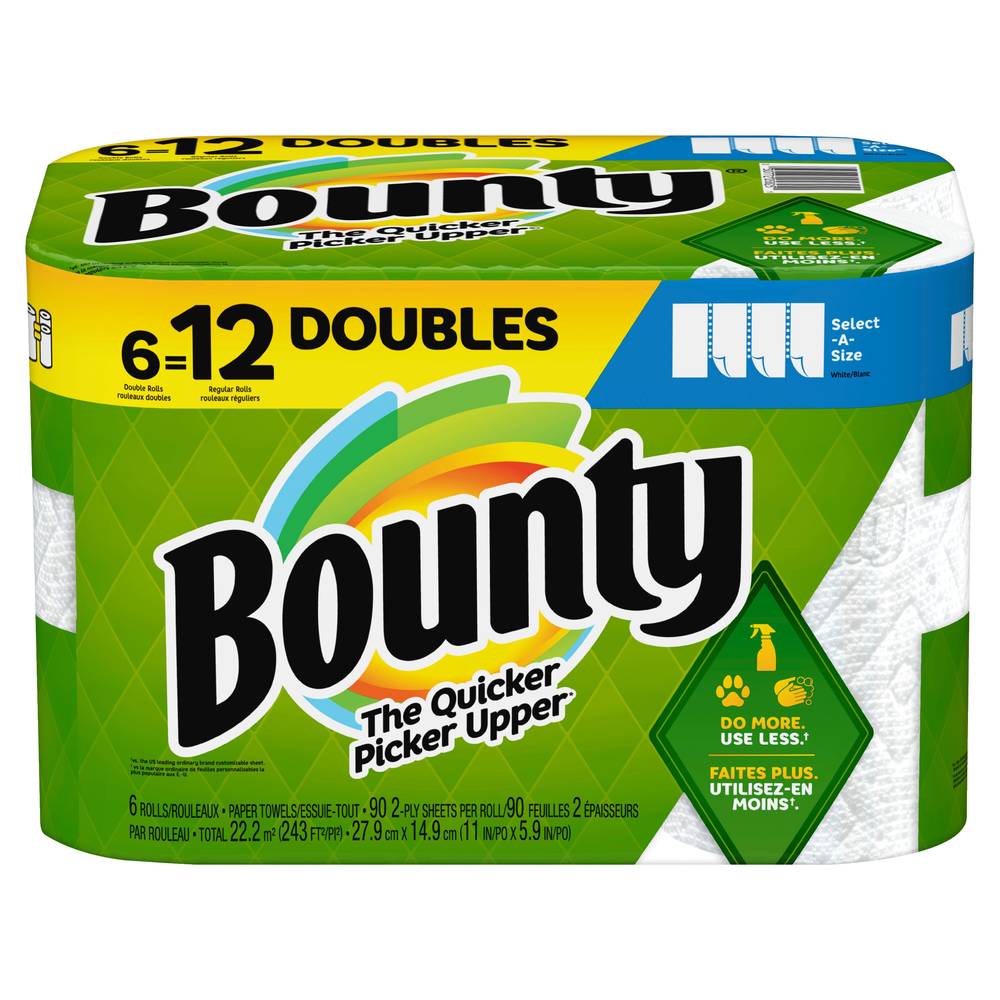 Bounty Select-A-Size Giant Roll White Paper Towels, 8 ct
