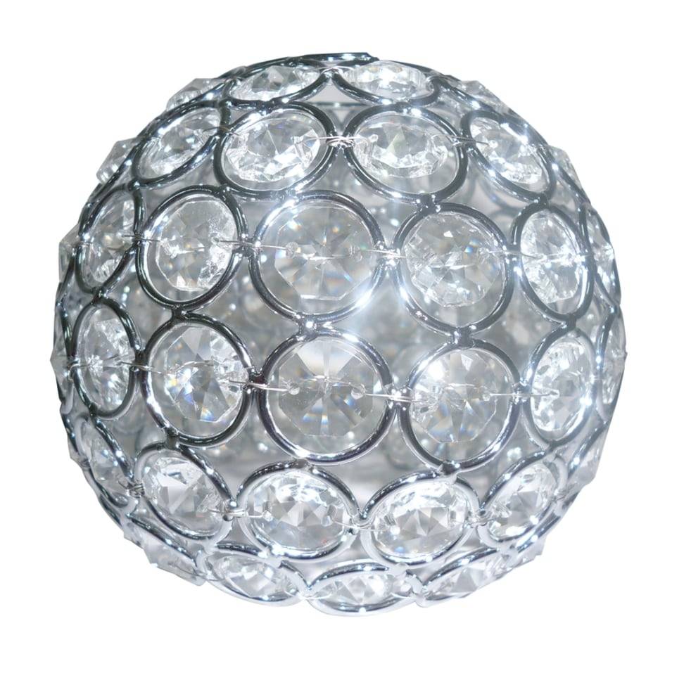 Style Selections Ladura 4-in x 4.75-in Globe Chrome Crystal Vanity light shade with 2-1/4-in Fitter | N721C
