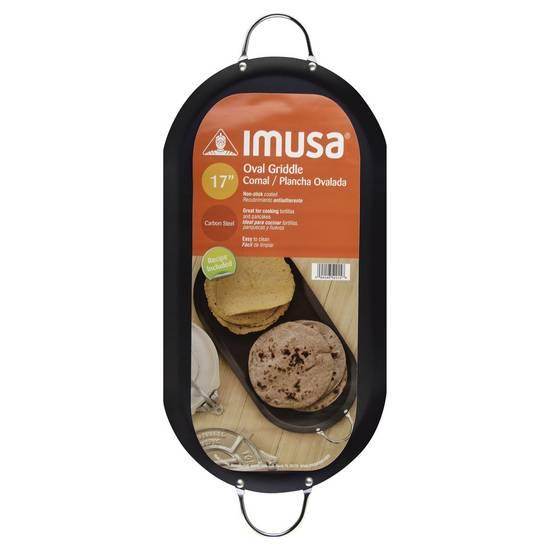 Imusa Oval Shaped Carbon Steel 17 Inch Nonstick Griddle