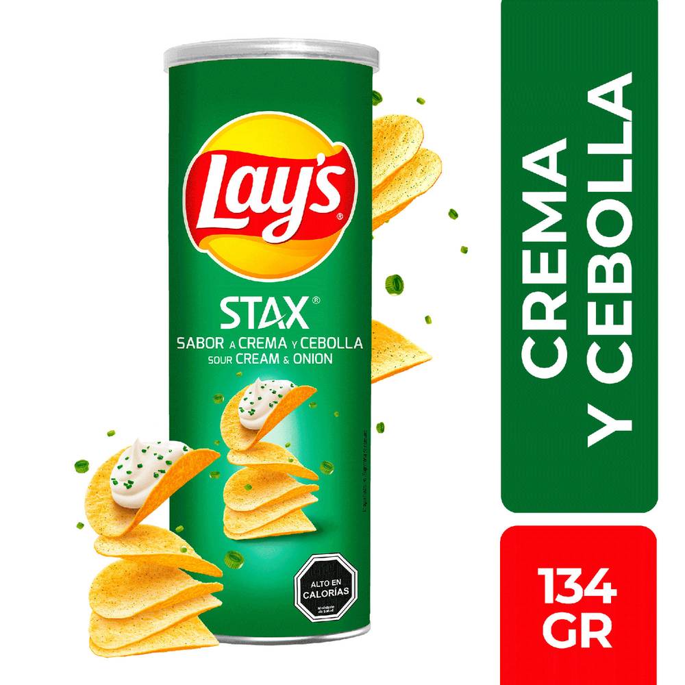 Lay's papas fritas stax crema y cebolla (tarro 134 g)