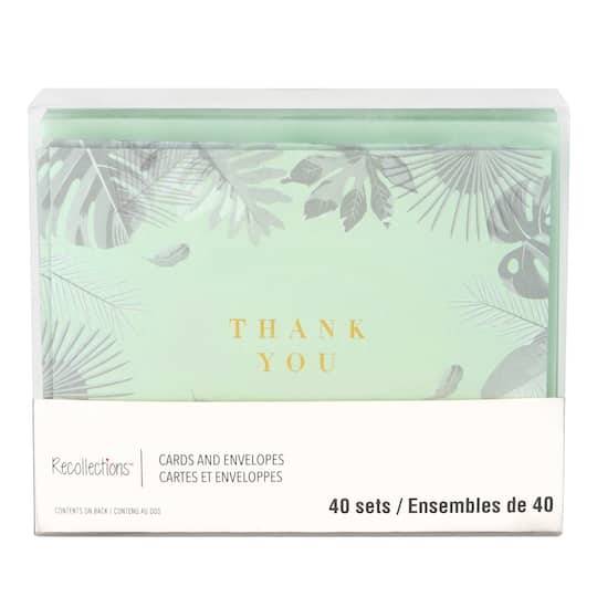 Mint Thank You Flat Cards & Envelopes By Recollections, 4.25" X 5.5"