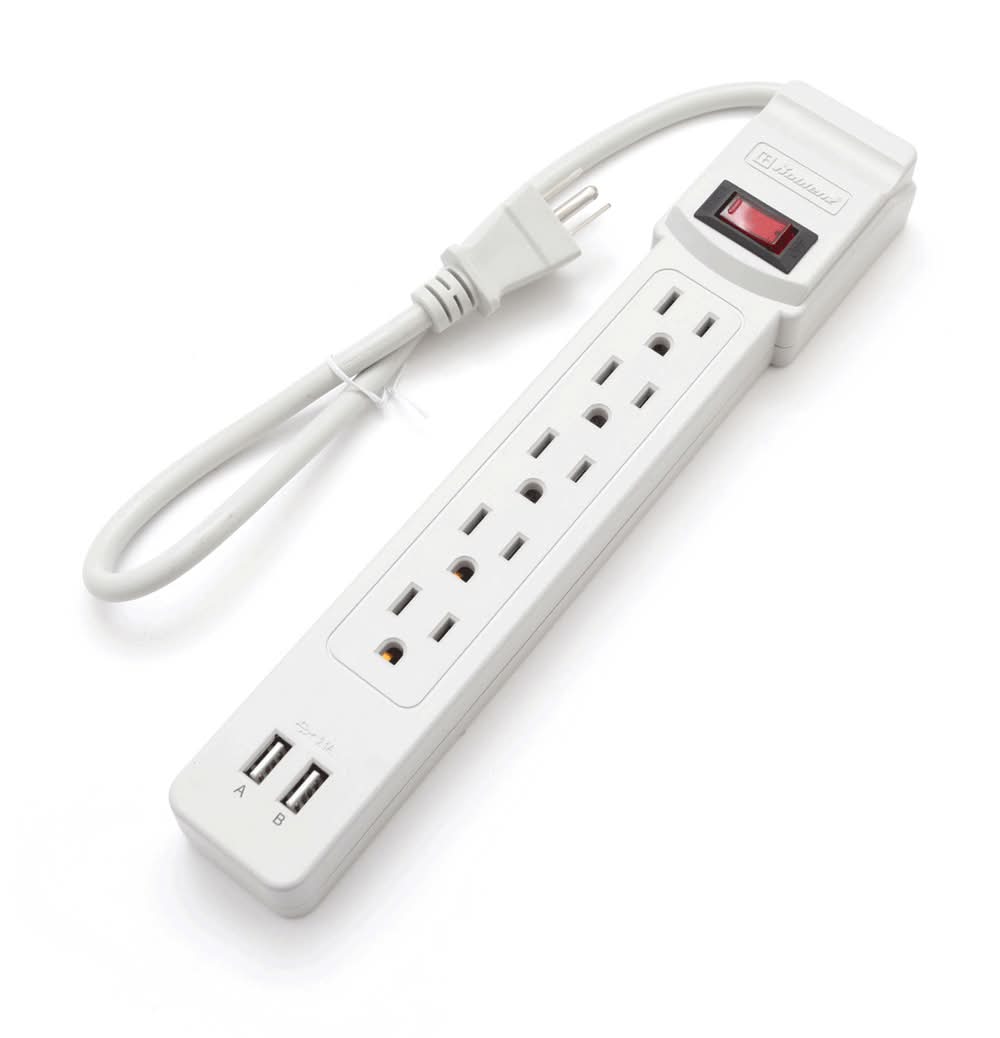 Koblenz · Multicontacto supresor de picos ss-550 con puertos usb, 27.5x5x3.8 cm, gris claro (280 g)