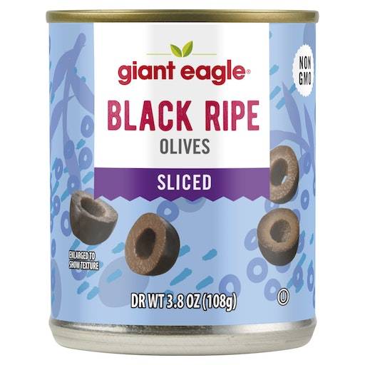 Giant Eagle Black Olives, Ripe, Sliced