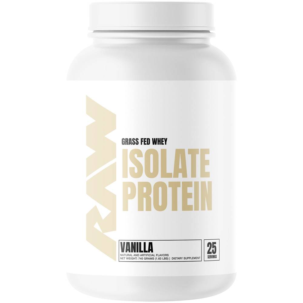 RAW Grass Fed Whey Isolate Protein Supplement, Vanilla (26.08 oz)