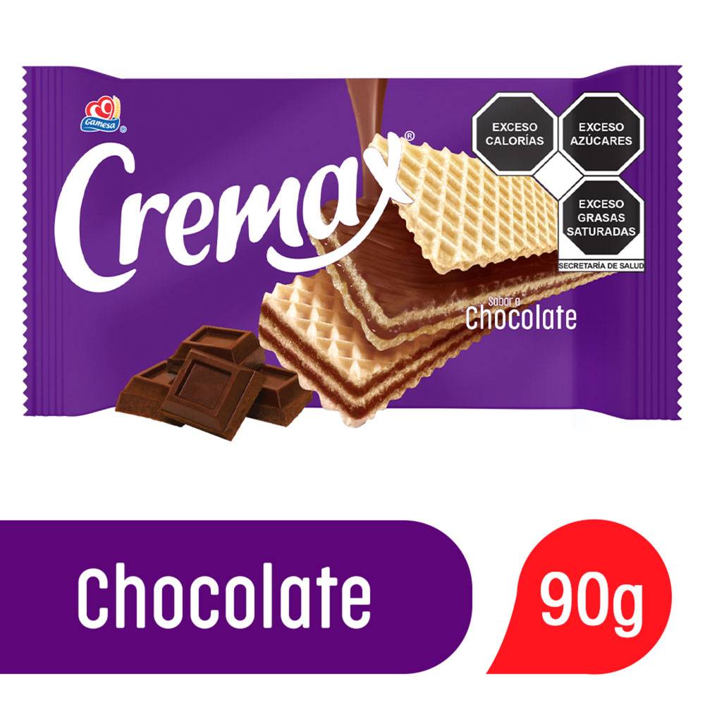 Cremax galletas rellenas sabor chocolate (paquete 90 g)
