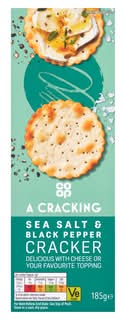 Co Op Sea Salt & Black Pepper Crackers 185g