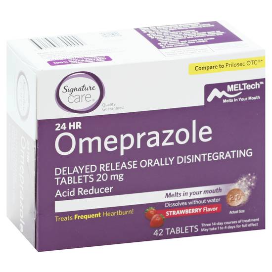 Signature Care Strawberry Flavor Omeprazole Acid Reducer (42 tablets)
