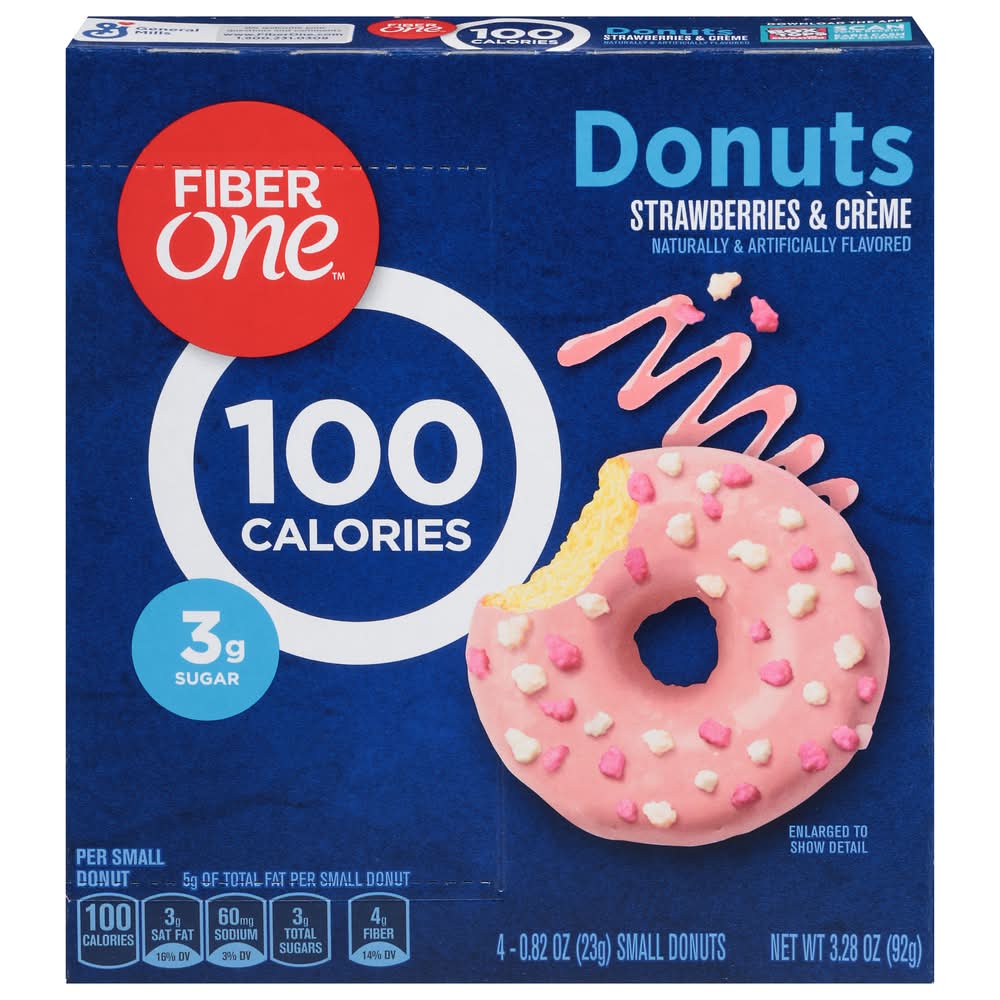 Fiber One Donuts, Strawberries & Creme (3.28 oz, 4 ct)