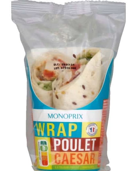 Monoprix Wrap Poulet Caesar Le Paquet De 180 G