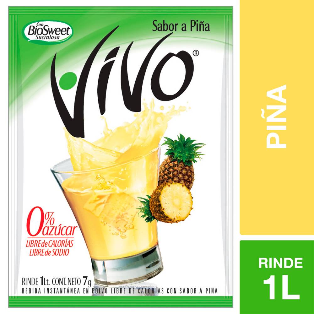 Vivo jugo en polvo sabor piña (sobre 7 g)