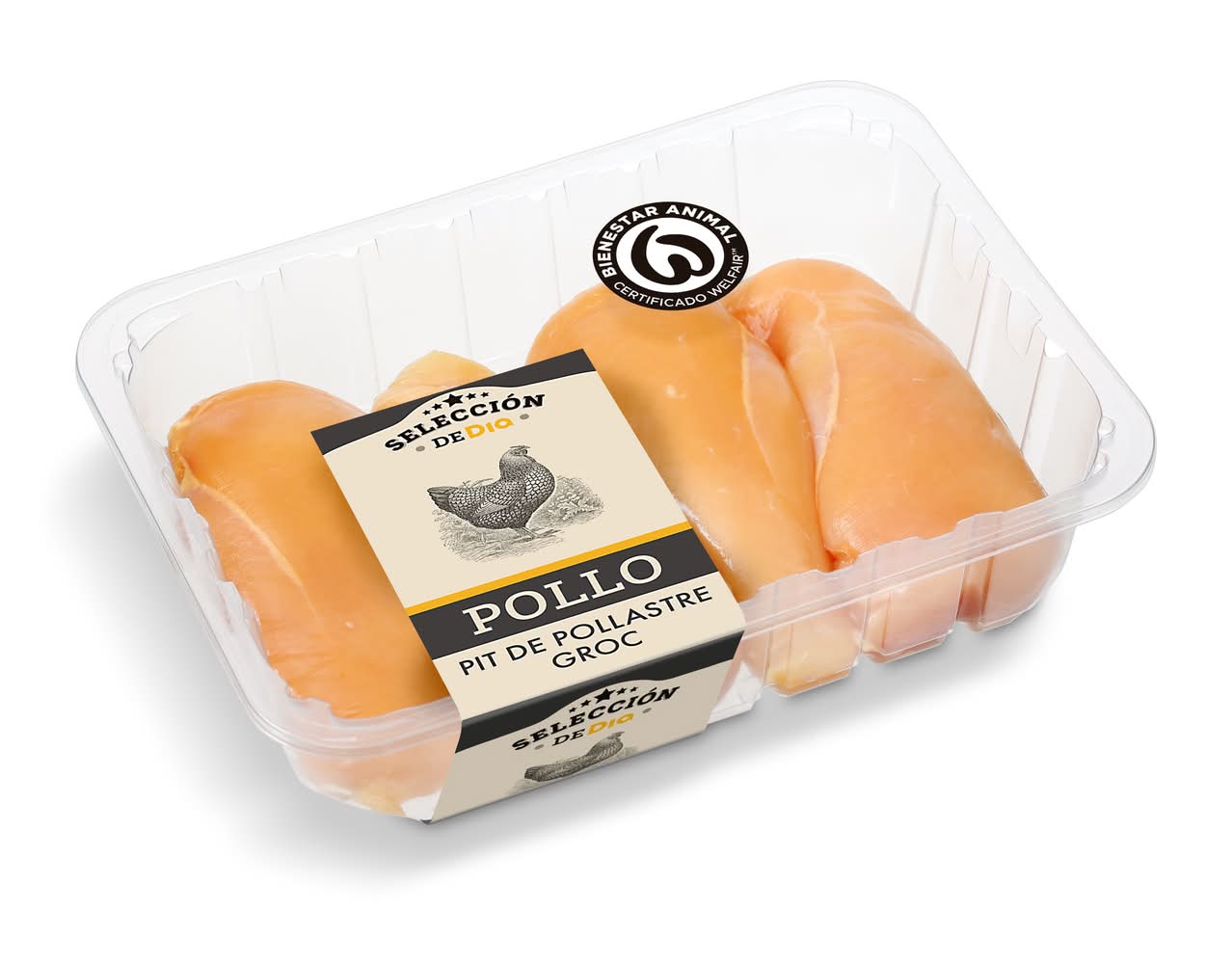 Pechuga Entera De Pollo Amarillo Selección De Dia Bandeja 1.1 Kg Aprox.