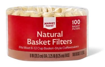 Market Pantry Natural Basket Coffee Filters, 8x3.5 in (100 ct)