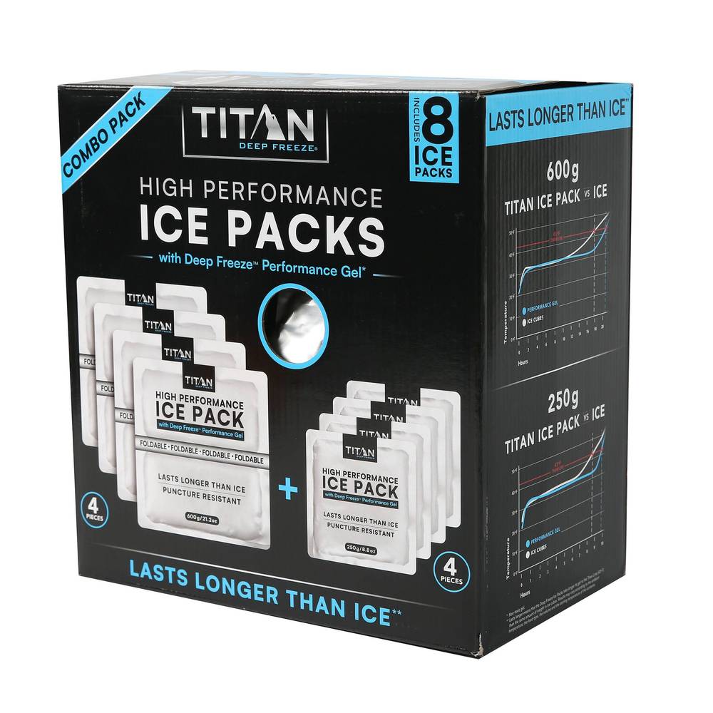 Titan High Performance Ice Pack Set, 8-pack