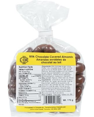 Johnvince Foods Milk Chocolate Covered Almonds (175 g)