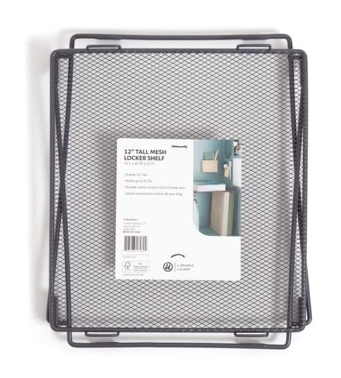 U Brands® Mesh Locker Shelf Organizer, 12"H x 10"W x 11"D, Dusty Black