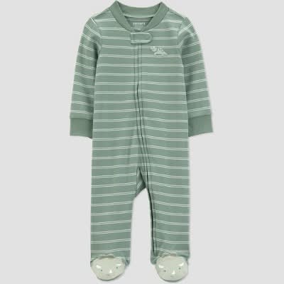 Carter's Just One You Baby Boy's Striped Dino Sleep N' Play, Newborn, Green