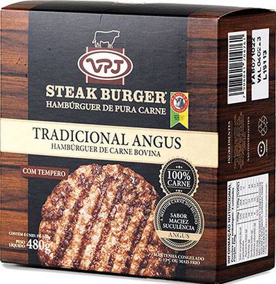 Vpj hambúrguer de carne bovina angus congelado (4 un)