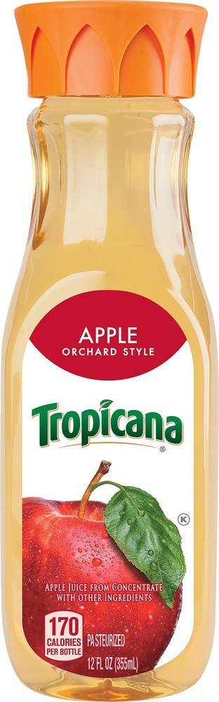 Tropicana Orchard Style Apple Juice Bottle (12 oz)