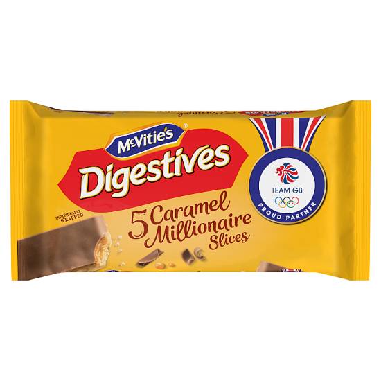 McVitie's Caramel, Digestives Millionaire Slices Topped Milk Chocolate (160g)