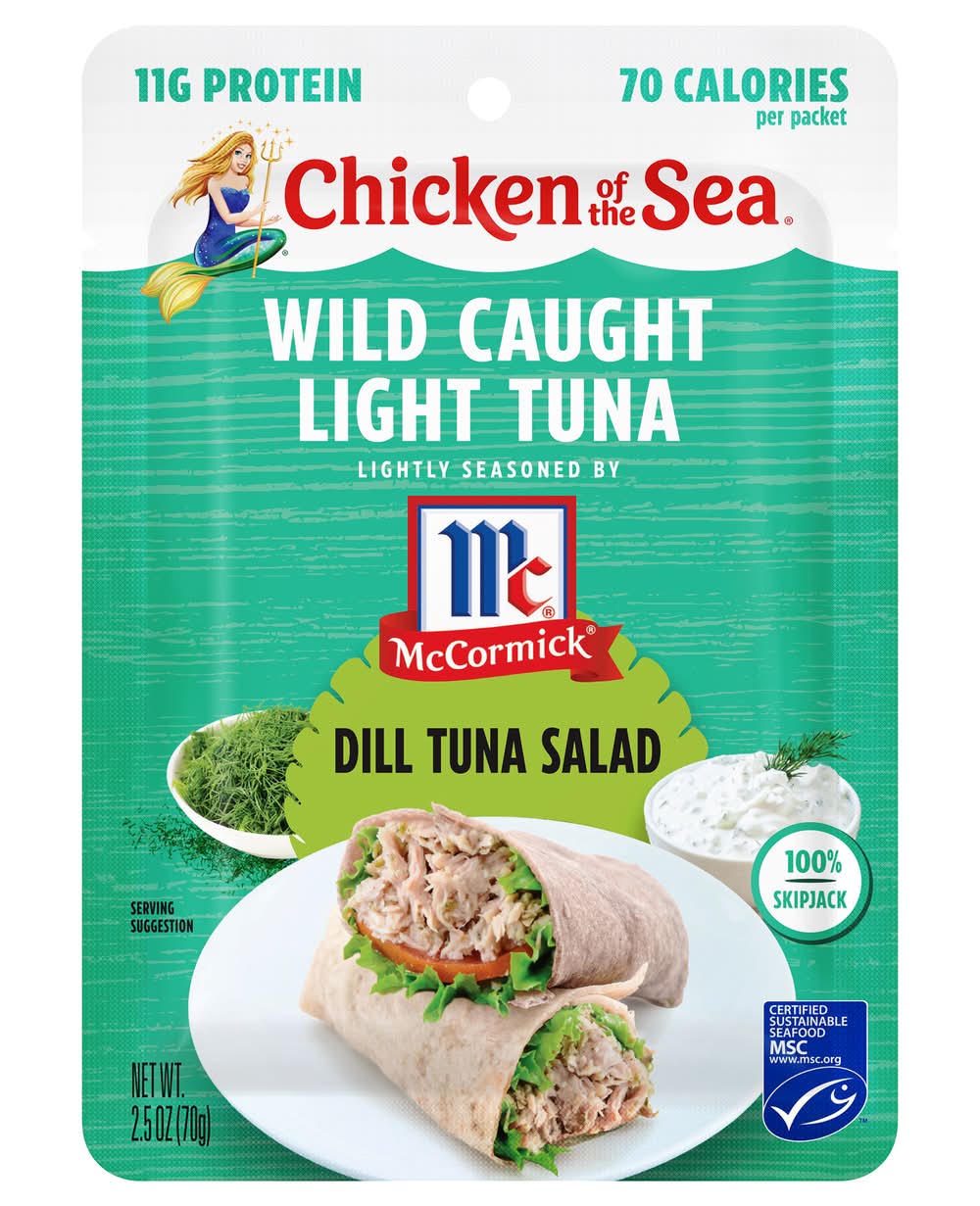Chicken of the Sea Wild Caught Light Tuna Lightly Seasoned By Mccormick, Dill Tuna Salad Packet (2.5 oz)
