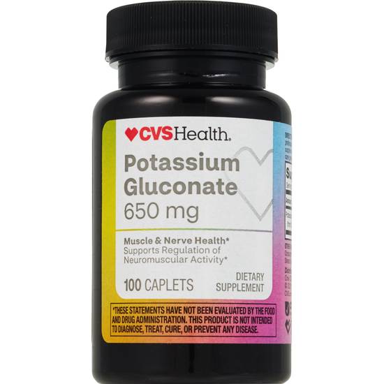 CVS Health Potassium Gluconate Caplets, 100 CT