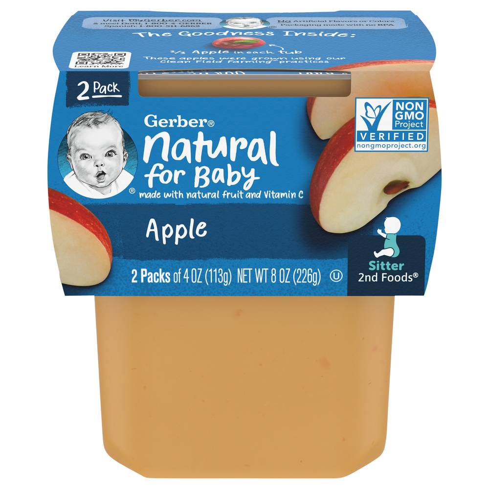 Gerber Foods Natural For Baby Food (apple )(2 ct)