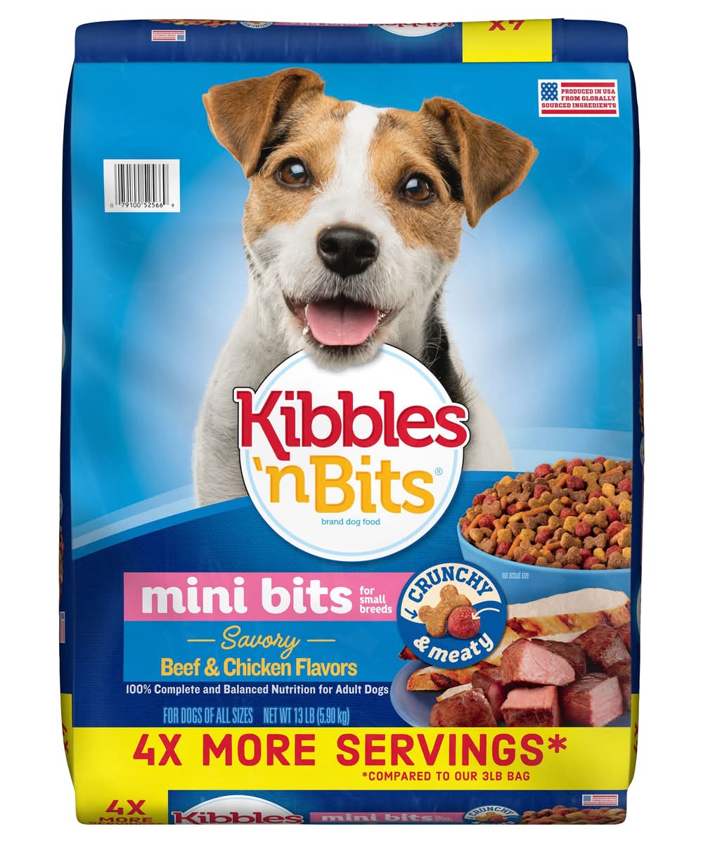 Kibbles 'n Bits Dog Food Mini Bits, Beef, Chicken (13 lbs)