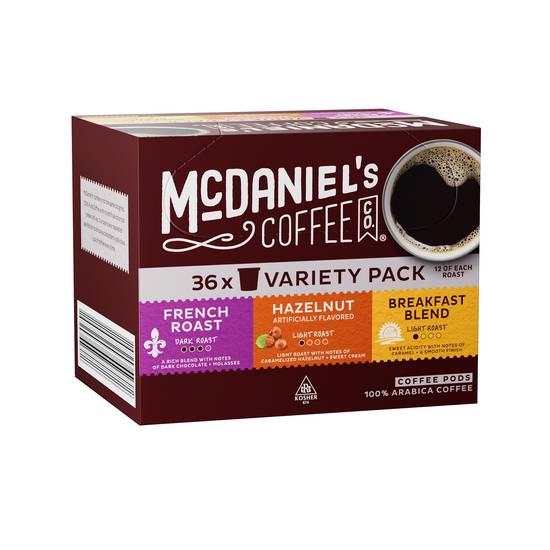 McDaniel's Coffee Co. Variety pack Coffee Pods, Assorted (36 ct)
