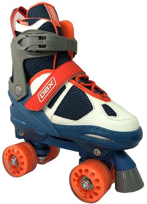 DBX Boys' Express Adjustable Roller Skate Package (White/Navy/Orange, L)