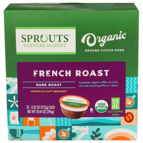 Sprouts Organic French Roast Eco Coffee Pods