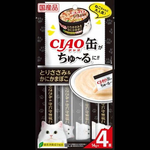CIAO 啾嚕肉泥-旨定罐13號雞肉+蟹肉14g*4入/4901133549892