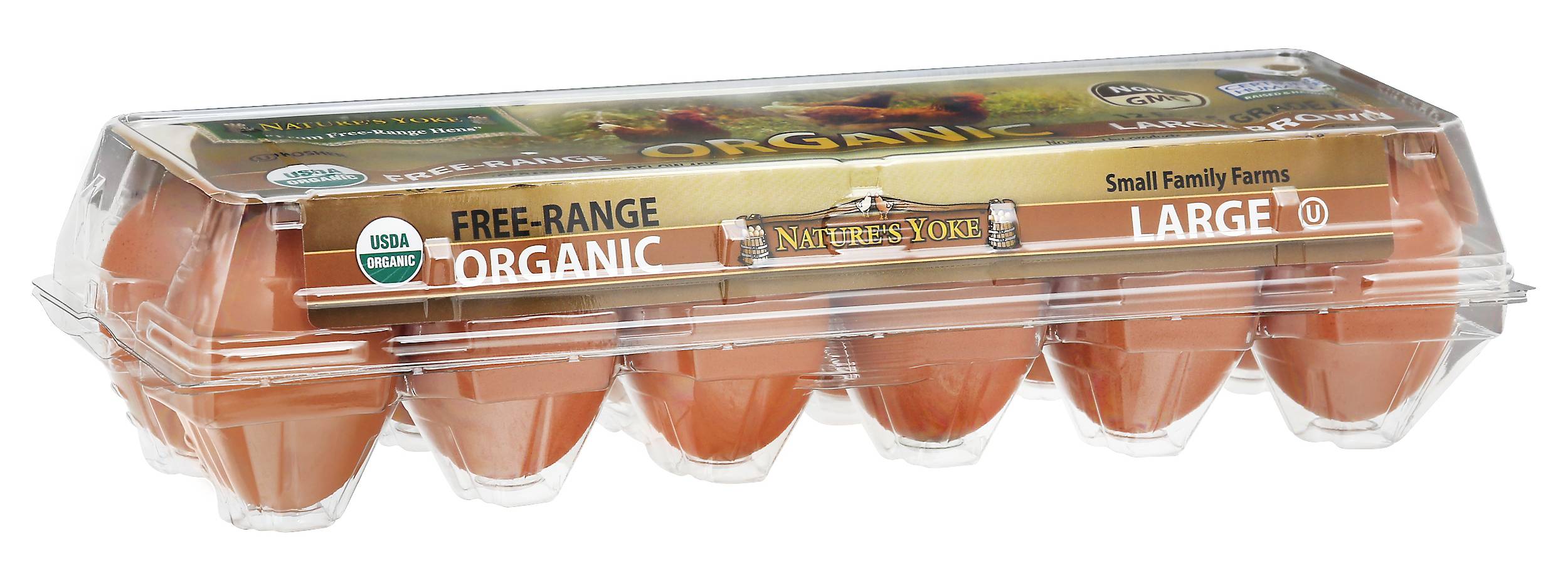 Back to Nature Free-Range Organic Eggs, Large, Brown (1.5 lbs, 12 ct)