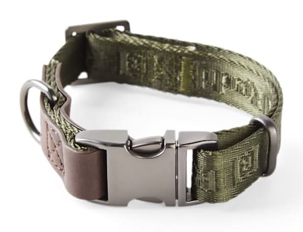 Reddy Jacquard Dog Collar, Olive, Small