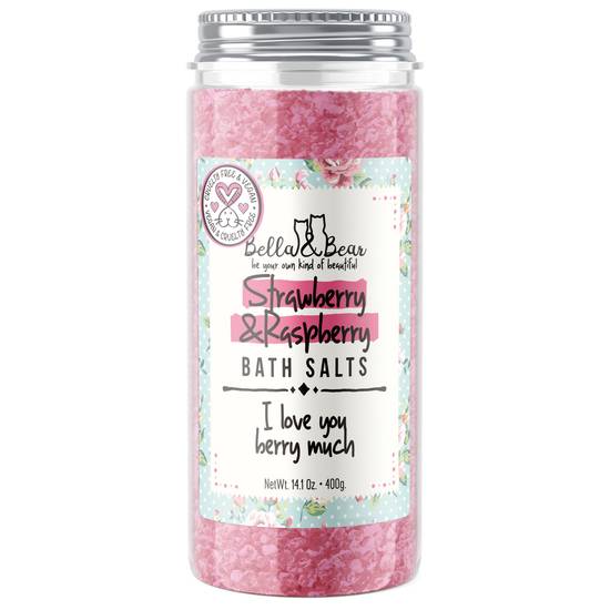 Bella & Bear Strawberry & Raspberry Bath Salts (14 oz)