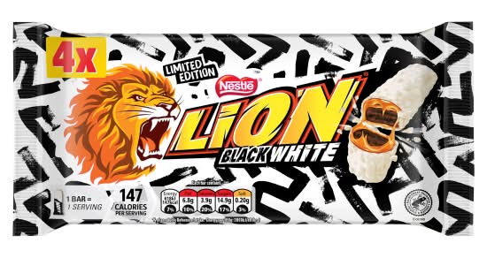 Lion Limited Edition Black White Chocolate Bars (4 x 30g)