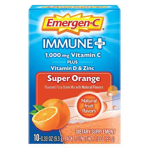 Emergen-C Immune+ Drink Mix with 1000 mg Vitamin C Plus Vitamin D & Zinc - 0.33 oz x 10 pack