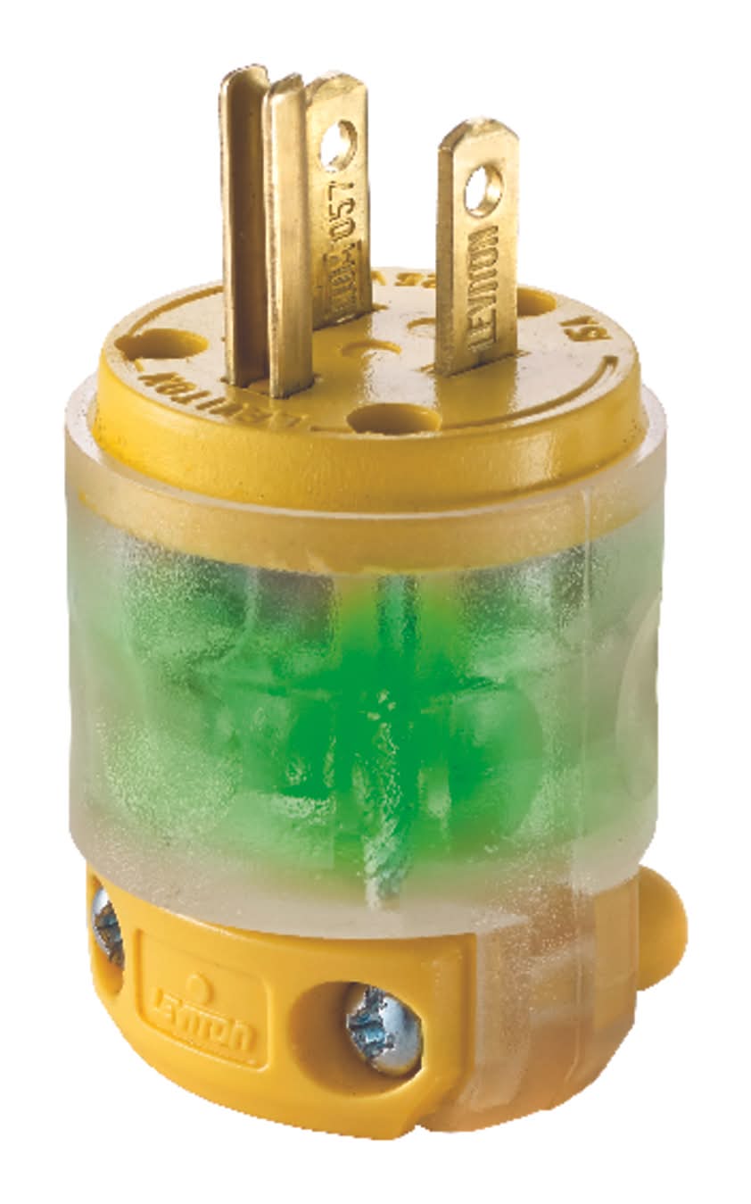 Leviton Commercial And Residential Vinyl Straight Blade Plug 5-15P 18-12 Awg 2 Pole 3 Wire