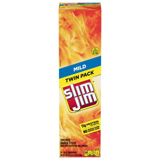 Slim Jim Mild Smoked Snack Stick Twin pack (24 ct)