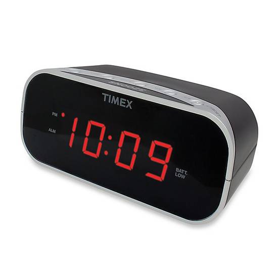 Timex® Alarm Clock with 0.7-Inch Red Display in Black