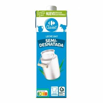 Leche semidesnatada Carrefour brik 1 l.