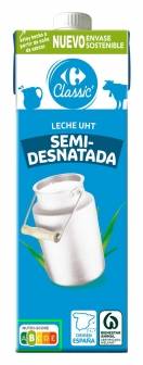 Leche semidesnatada Carrefour brik 1 l.