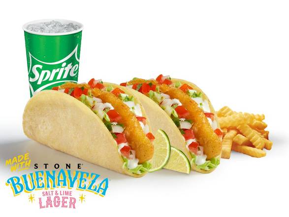 NEW Beer Battered Crispy Fish Taco made with Stone® Buenaveza Salt & Lime Lager Meal
